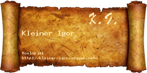 Kleiner Igor névjegykártya